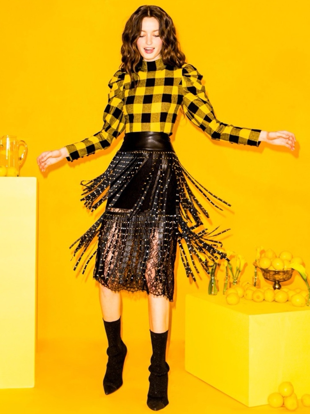 ALICE + OLIVIA Senna Studded Leather Fringe Skirt - Picture 10 of 13